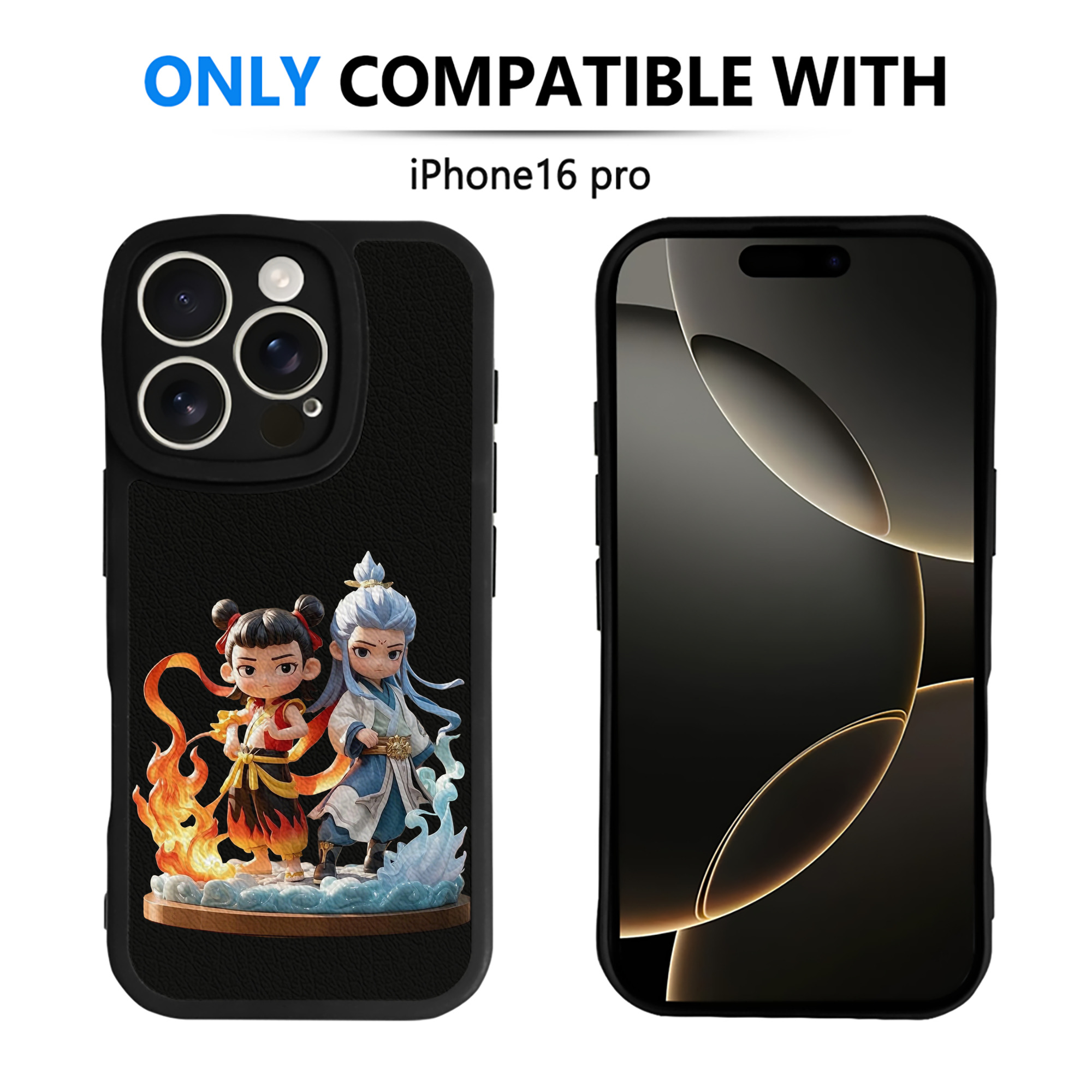 （画像用） Ne Zha 2 ナタ 魔童の大暴れ 【iPhone 16シリーズ対応】シリコンスマホケース（レザー調） 材質：シリコン